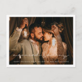 Gehuwd en vrolijk minimalistisch fotofeest briefkaart (Voorkant)