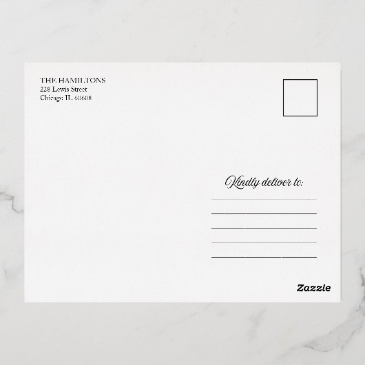 Gehuwd en vrolijk Pas getrouwd met kerstmis Folie Feestdagen Briefkaart (Achterkant)