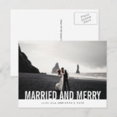 Gehuwd en vrolijk | Vette moderne feestdag foto Feestdagenkaart (Voorkant / Achterkant)