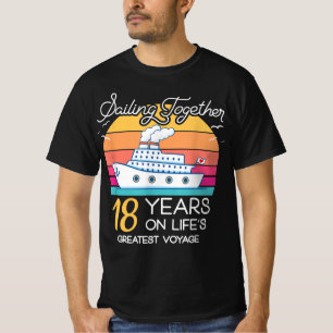 Gehuwd in 18 jaar Wedding Jubileum Cruise-Rec T-shirt