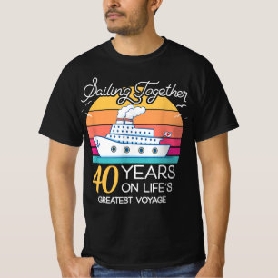 Gehuwd in 40 jaar bruiloft Jubileum Cruise-Rec T-shirt