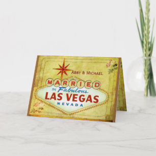 Gehuwd in Fabelachtig Las Vegas - Vintage Aankondiging