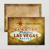Gehuwd in Fabulous LAS VEGAS Aankondigingskaart (Voorkant / Achterkant)