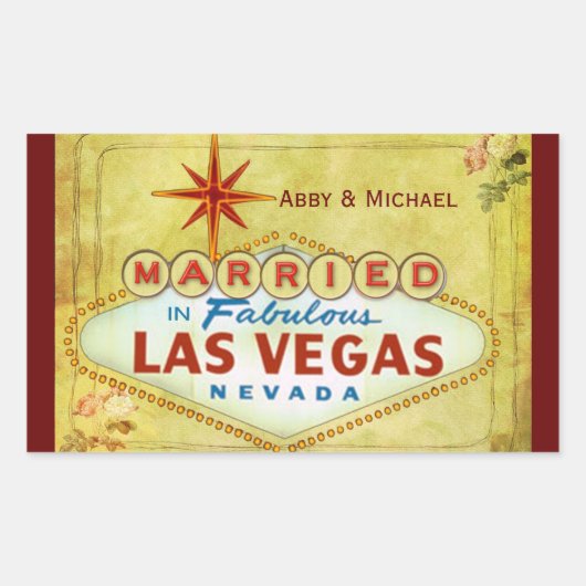 Gehuwd in Fabulous Las Vegas -  Rechthoekige Sticker (Voorkant)