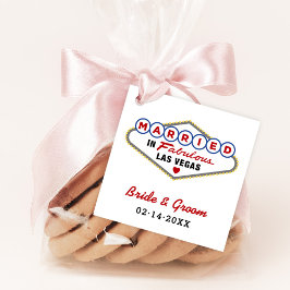 Gehuwd in Fabulous Las Vegas Red Wedding Monogram Bedankjes Labels