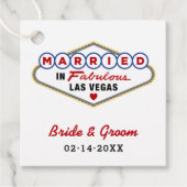 Gehuwd in Fabulous Las Vegas Red Wedding Monogram Bedankjes Labels (Voorkant)