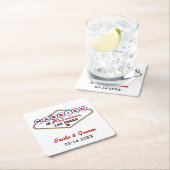 Gehuwd in Fabulous Las Vegas Red Wedding Monogram Kartonnen Onderzetters (Insitu)