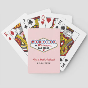 Gehuwd in Fabulous Las Vegas Wedding Monogram Pokerkaarten