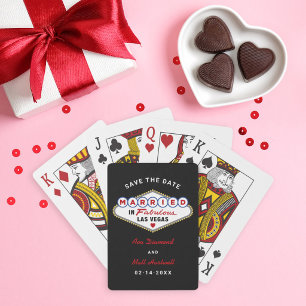 Gehuwd in Fabulous Vegas Wedding Save the Date Pokerkaarten