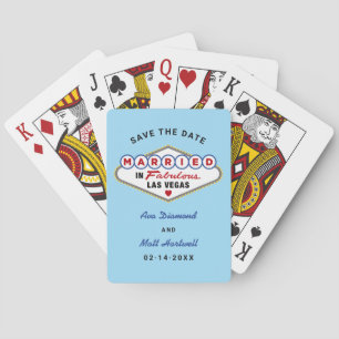 Gehuwd in Fabulous Vegas Wedding Save the Date Pokerkaarten