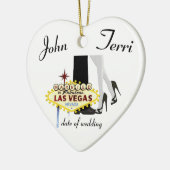 Gehuwd in Las Vegas Aangepast Ornament van keramie (Links)