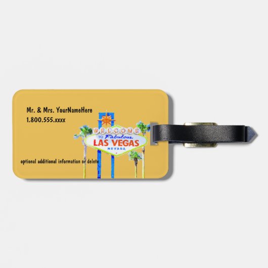 Gehuwd in Las Vegas Aankondiging Bagagelabel (Achterkant horizontaal)