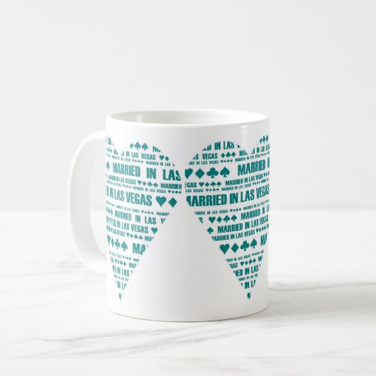 Gehuwd in Las Vegas blauwgroen/witte mok (Voorkant links)