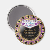 Gehuwd in Las Vegas - Dank u - Paars Magneet (Voorkant / Achterkant)