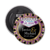 Gehuwd in Las Vegas Style - Paars Button Flesopener (Voorkant)
