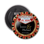Gehuwd in Las Vegas Style - Rood Button Flesopener (Voorkant)