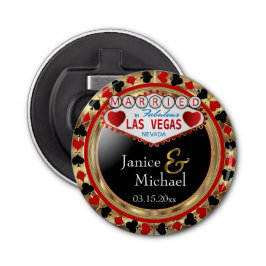 Gehuwd in Las Vegas Style - Rood Button Flesopener
