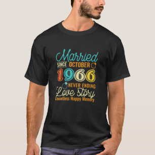 Gehuwd in oktober 1966 Love Story 55th Wedding Ann T-shirt