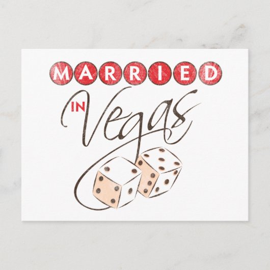 Gehuwd in Vegas Briefkaart (Voorkant)