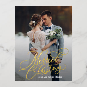 Gehuwd kerstfeest Folie Pas getrouwd Holiday Brief Feestdagen Briefkaart