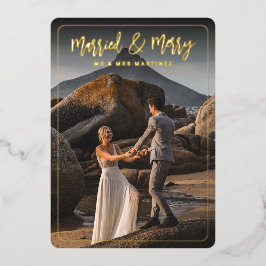 Gehuwd Lijst Folie feestdag Kaart