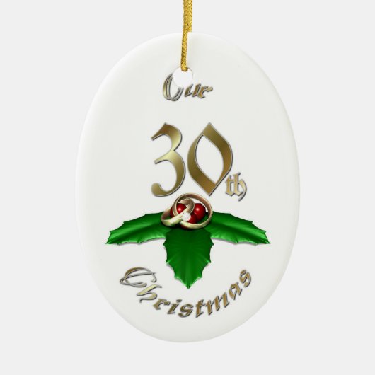 Gehuwd met 30e kerstversiering keramisch ornament (Voorkant)