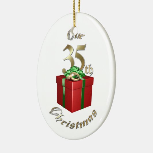 Gehuwd met 35e kerstversiering keramisch ornament (Links)