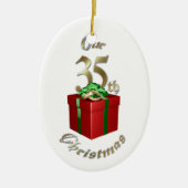 Gehuwd met 35e kerstversiering keramisch ornament (Voorkant)