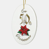 Gehuwd met 50ste kerstversiering keramisch ornament (Links)