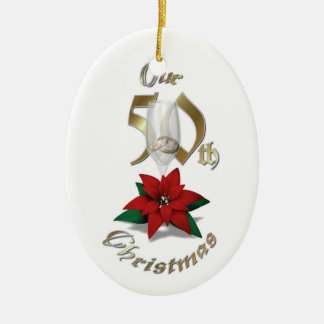 Gehuwd met 50ste kerstversiering keramisch ornament
