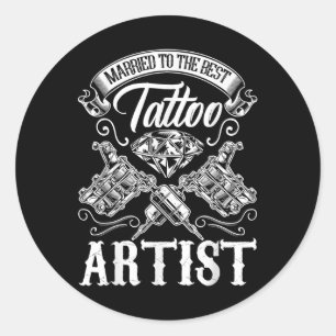 Gehuwd met de beste Tattoo artistieke vrouw of ech Ronde Sticker