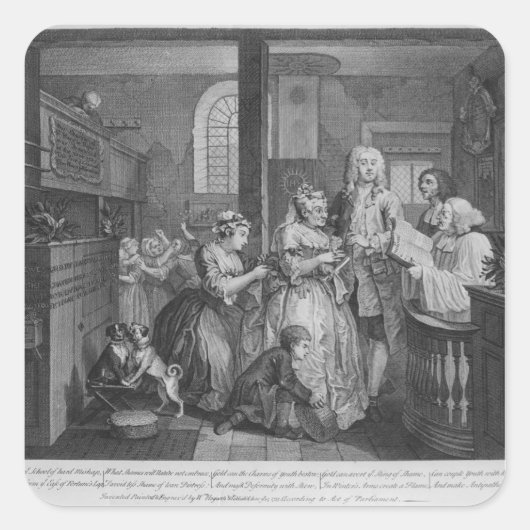 Gehuwd met een oude meid vierkante sticker (Voorkant)