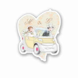 Gehuwd met jouw naam letters sticker