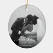 Gehuwd met Merry First KerstBlack White Foto O Keramisch Ornament (Links)