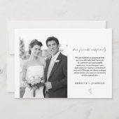 Gehuwd met moderne zwart-wit foto aankondiging (Achterkant)