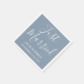 Gehuwd met stoffige blauwe en witte servetten (Hoek)