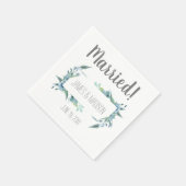 Gehuwd! Modern Floral Lijst  Servet (Hoek)