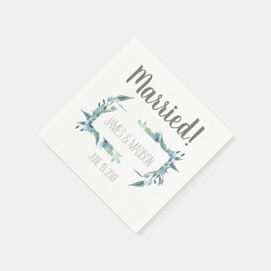 Gehuwd! Modern Floral Lijst Servet (Hoek)