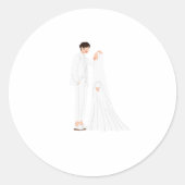 Gehuwd moslimkoppel ronde sticker (Voorkant)