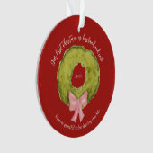 Gehuwd paar eerste kerst Keepsake rood groen Ornament (voorkant)