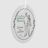 Gehuwd paar lopen Kerst Acryl Ornament (voorkant)