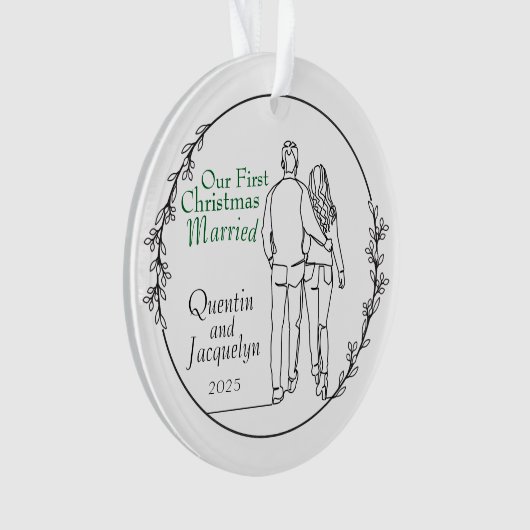 Gehuwd paar lopen Kerst Acryl Ornament (voorkant)