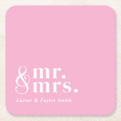 Gehuwd paar  titels Trouwpaar Kartonnen Onderzetters (Voorkant)