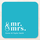 Gehuwd paar  titels Trouwpaar Kartonnen Onderzetters (Voorkant)