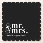 Gehuwd paar  titels Trouwpaar Kartonnen Onderzetters (Voorkant)