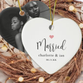 Gehuwd paar trouwdatum Foto Keepsake Keramisch Ornament