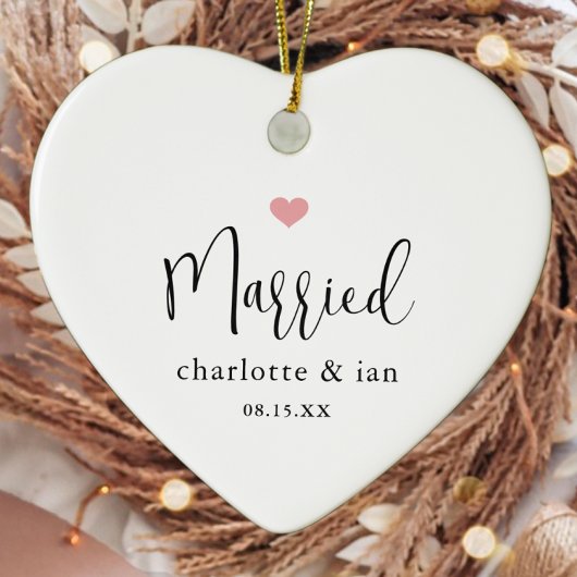 Gehuwd paar trouwdatum Foto Keepsake Keramisch Ornament