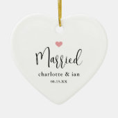 Gehuwd paar trouwdatum Foto Keepsake Keramisch Ornament (Voorkant)