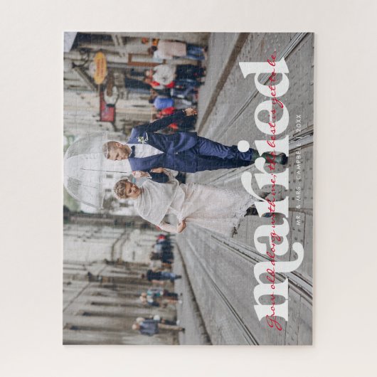 Gehuwd | Passen getrouwd Wedding Foto gepersonalis Legpuzzel (Verticaal)