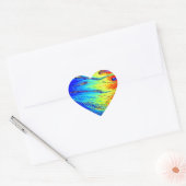 Gehuwd regenboogkunstwerk prachtig hart sticker (Envelop)